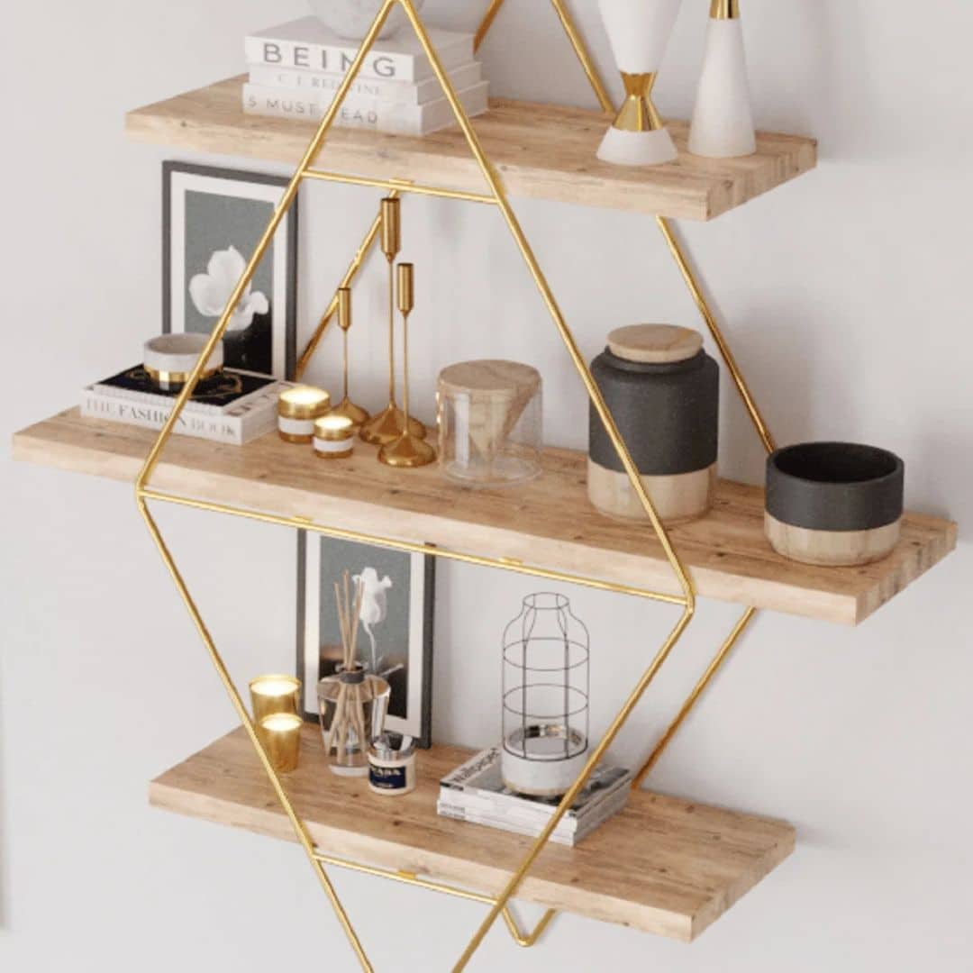 Light Wood, Gold Frame
