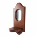 Vintage solid brown wood wall holder with visible grain