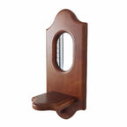 Vintage solid brown wood wall holder with visible grain