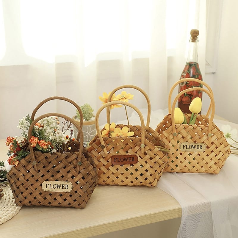 A Decorative Basket With Retro Lines