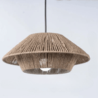 Round vintage lamp shade in brown woven paper rope