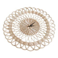 Round openwork woven rattan wall clock