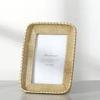 Rectangular frame with woven rattan look border