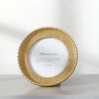 Round frame with woven rattan look border