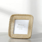 Square frame with woven rattan look border