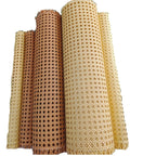 Roll of waterproof synthetic rattan cane webbing in beige or brown