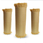 Roll of waterproof synthetic rattan cane webbing in beige or brown