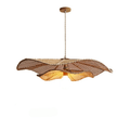 Wavy petal shaped rattan pendant light