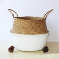 Woven belly basket with a white dipped base