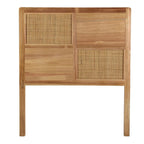 Headboard with hand woven rattan set in a solid wood frame
