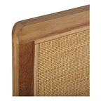 Headboard with hand woven rattan set in a solid wood frame