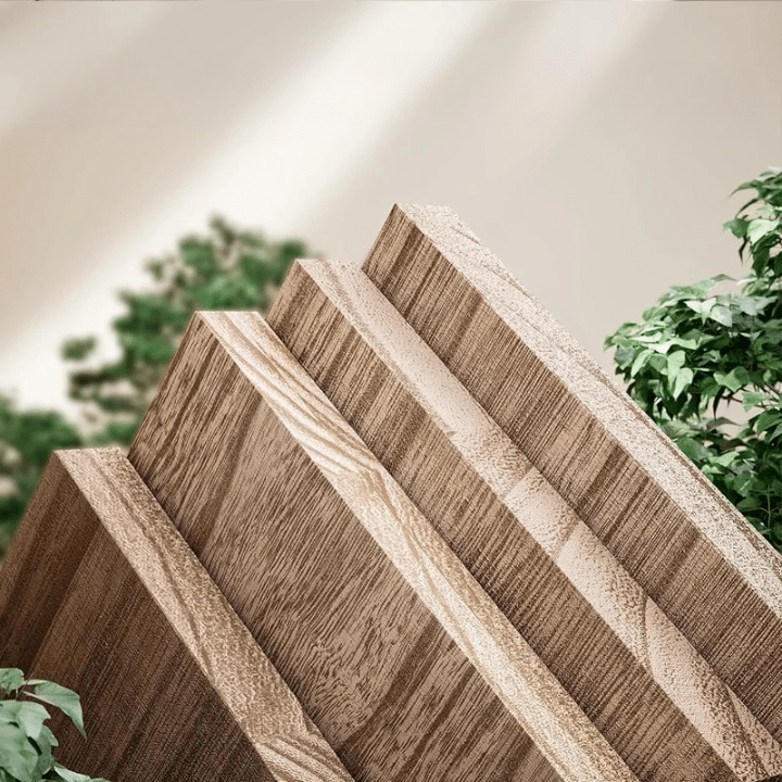 Solid wood wall shelf on a stainless steel triangle bracket