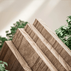 Solid wood wall shelf on a stainless steel triangle bracket
