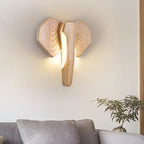 Geometric wooden elephant head wall sculpture