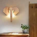 Geometric wooden elephant head wall sculpture