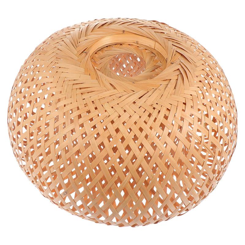Openwork woven bamboo dome lamp shade