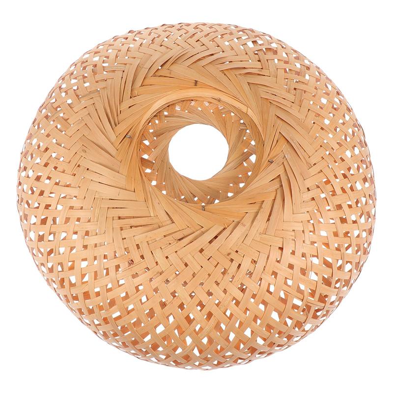 Openwork woven bamboo dome lamp shade