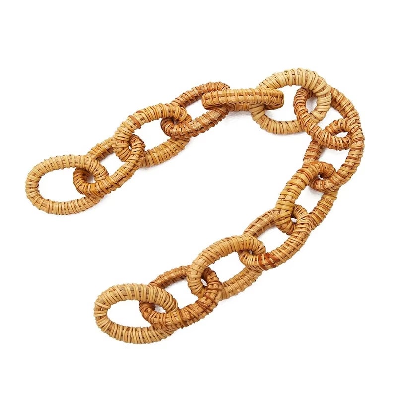 Chunky hand woven rattan chain link decor piece