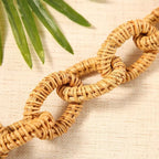 Chunky hand woven rattan chain link decor piece