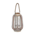 Hand woven natural rattan lantern shaped candle holder
